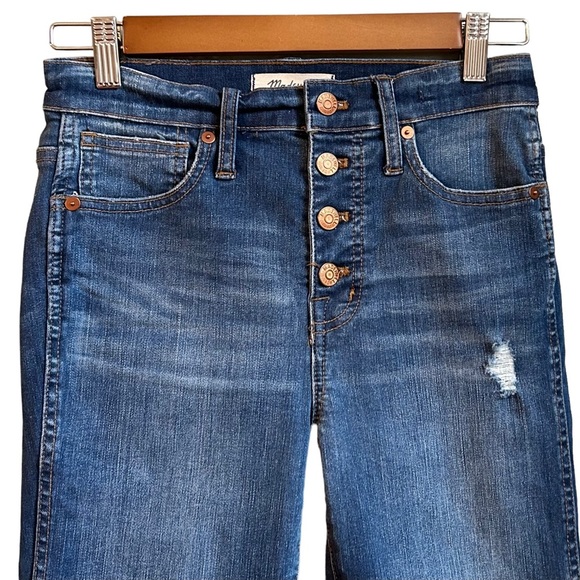 Madewell 10” High-Rise Skinny Denim Jeans: Button-Through Edition Women’s SZ 25 - Picture 3 of 11